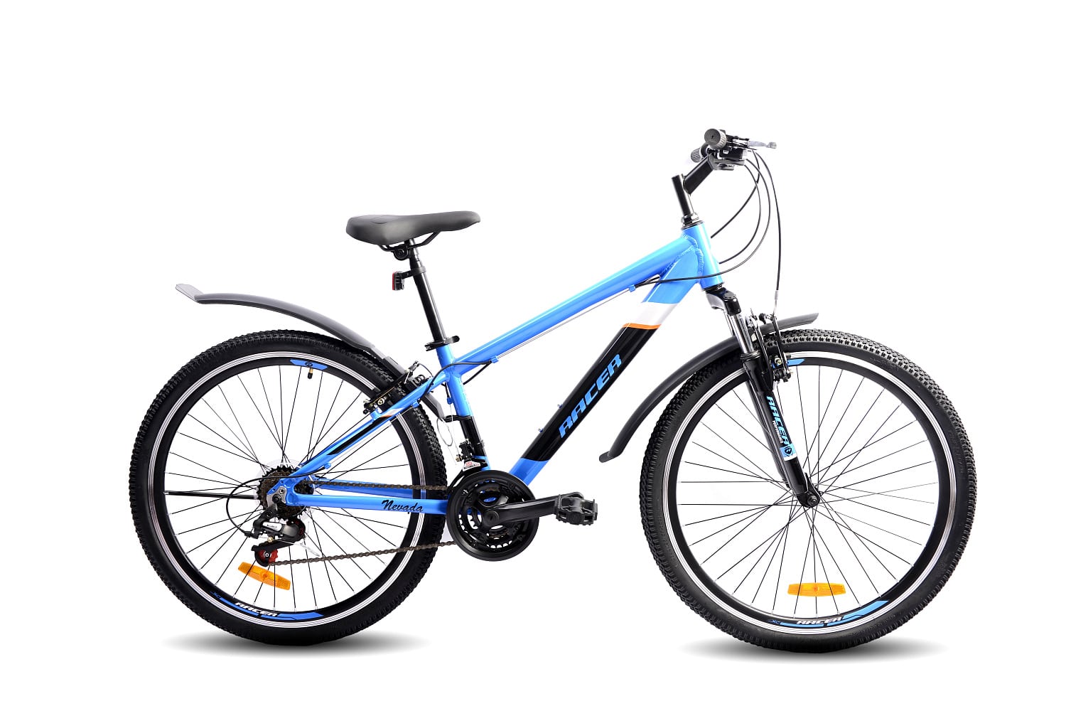 Велосипед Racer Nevada 26 черно-голубой 2022 рост 16