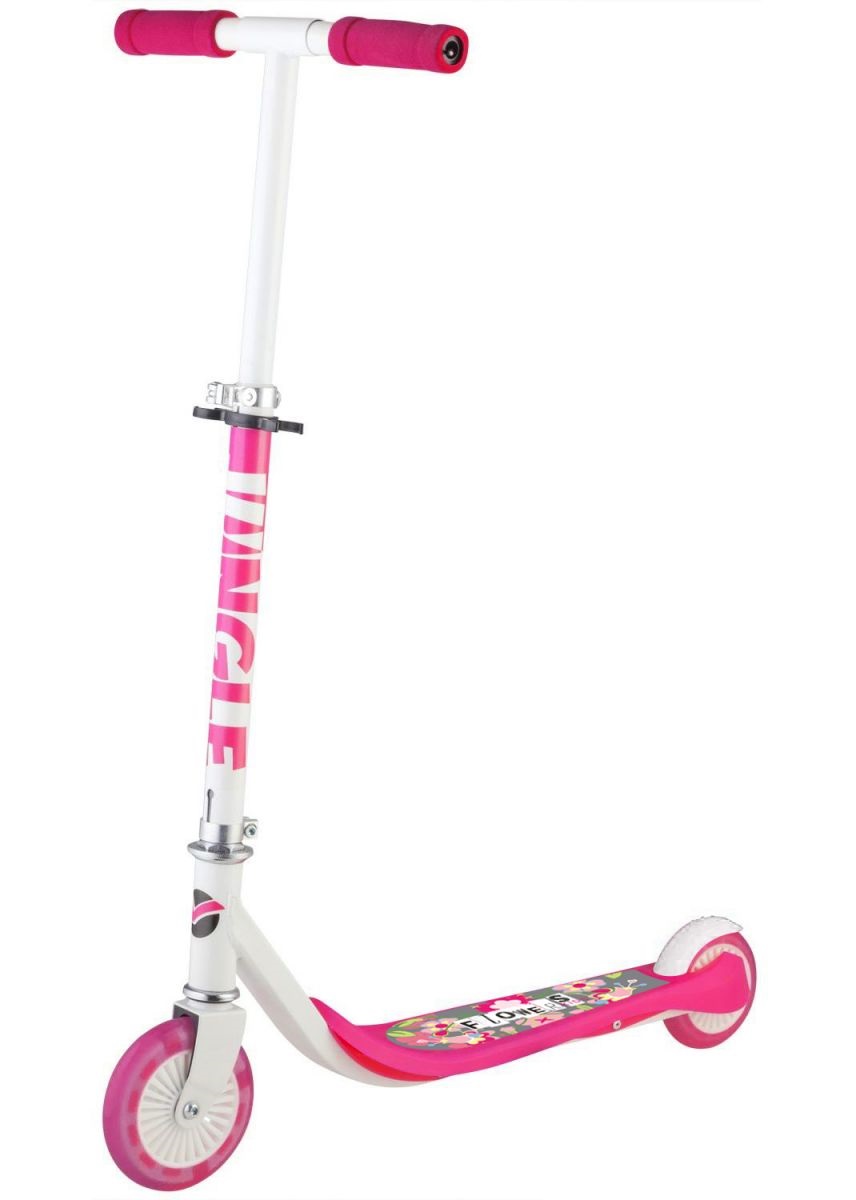Самокат городской NOVATRACK JUNGLE сталь+пластик, нескладной, max50кг, колеса свет.PU 145*100мм, роз