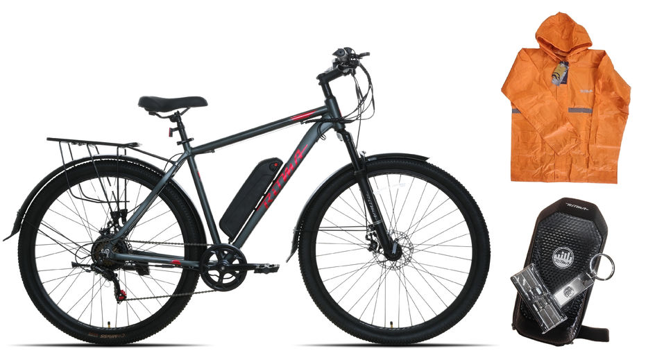 Электровелосипед Ritma MORGAN309 29 темно-серый матовый красный логотип 2025